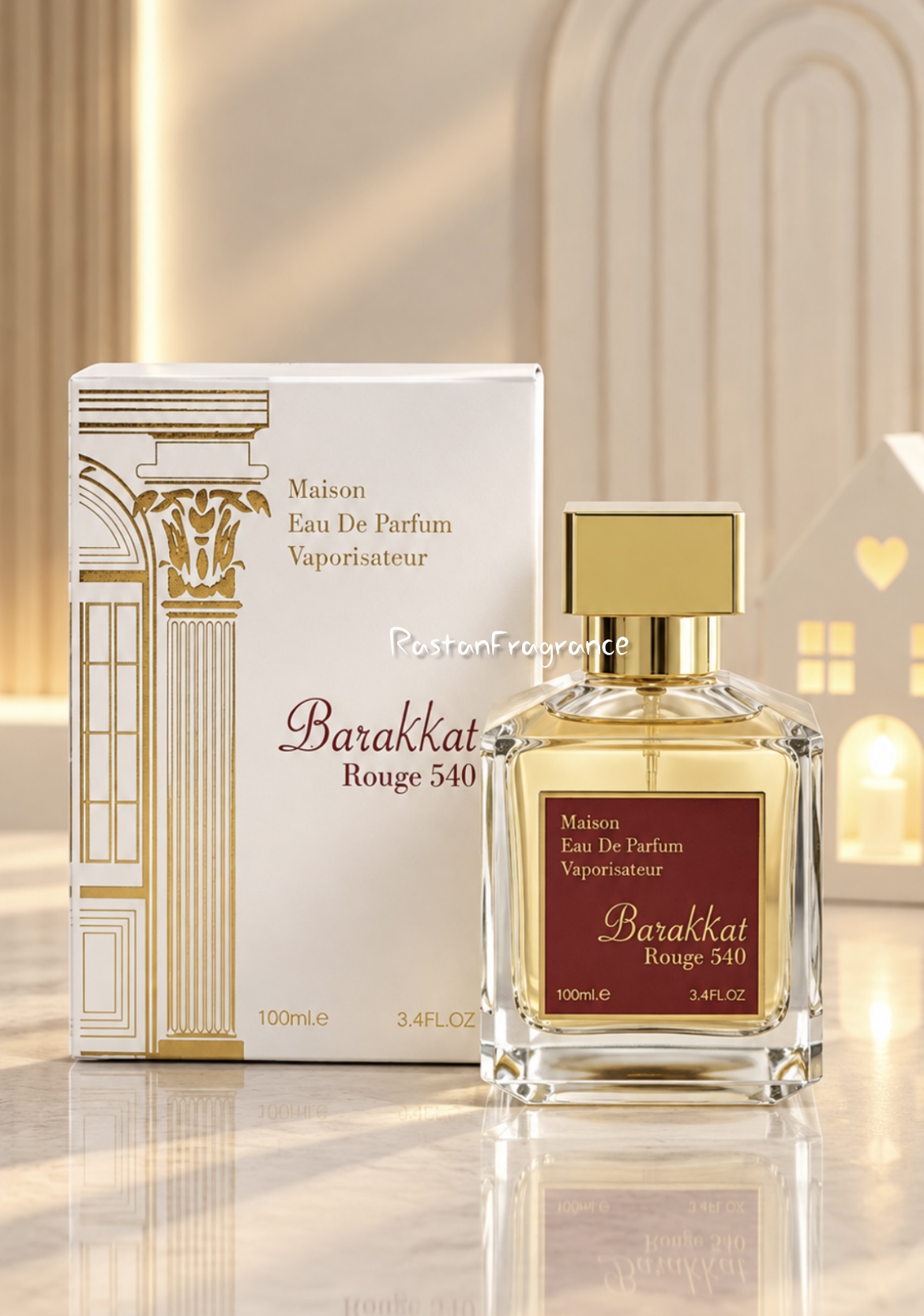 عطر ادکلن یونیسکس فرگرانس ورد مدل باکارات رژ سفید